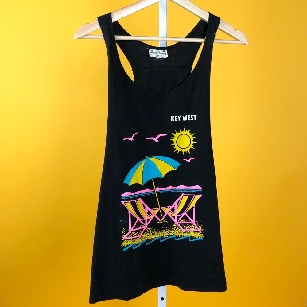 Key West 80s Bright Neon Muscle Shirt Sleeveless